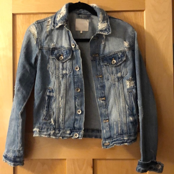 Zara Jackets & Blazers - Zara Distressed Denim Jacket
